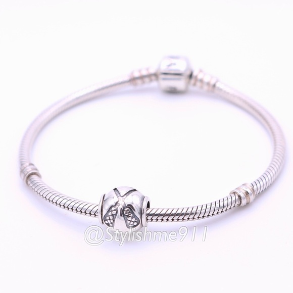 Silver Lacrosse Charm Bead - Picture 5 of 10